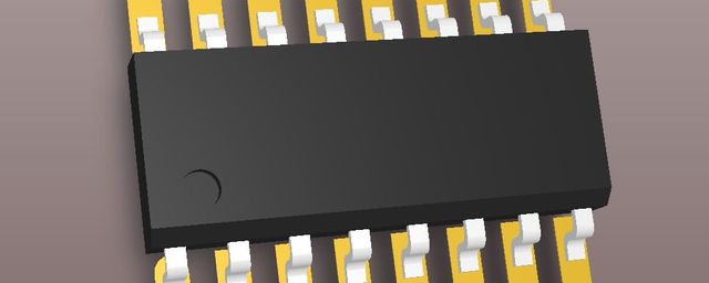3D-Modell eines SMD-Bauteils über den zugehörigen Lötpads